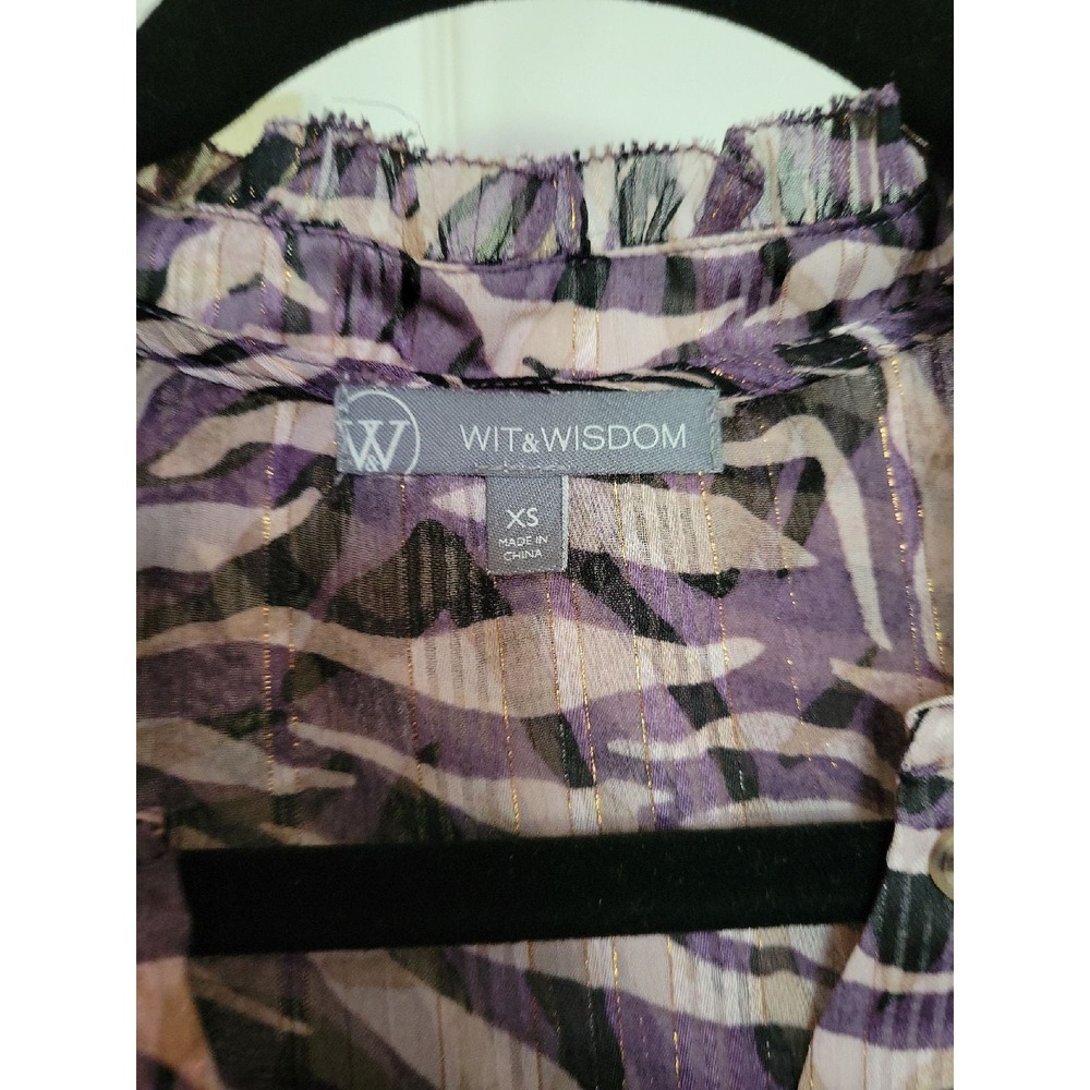 Wit & Wisdom Silk Blend 3/4 Sleeve Blouse - XS - Picture 2 of 4